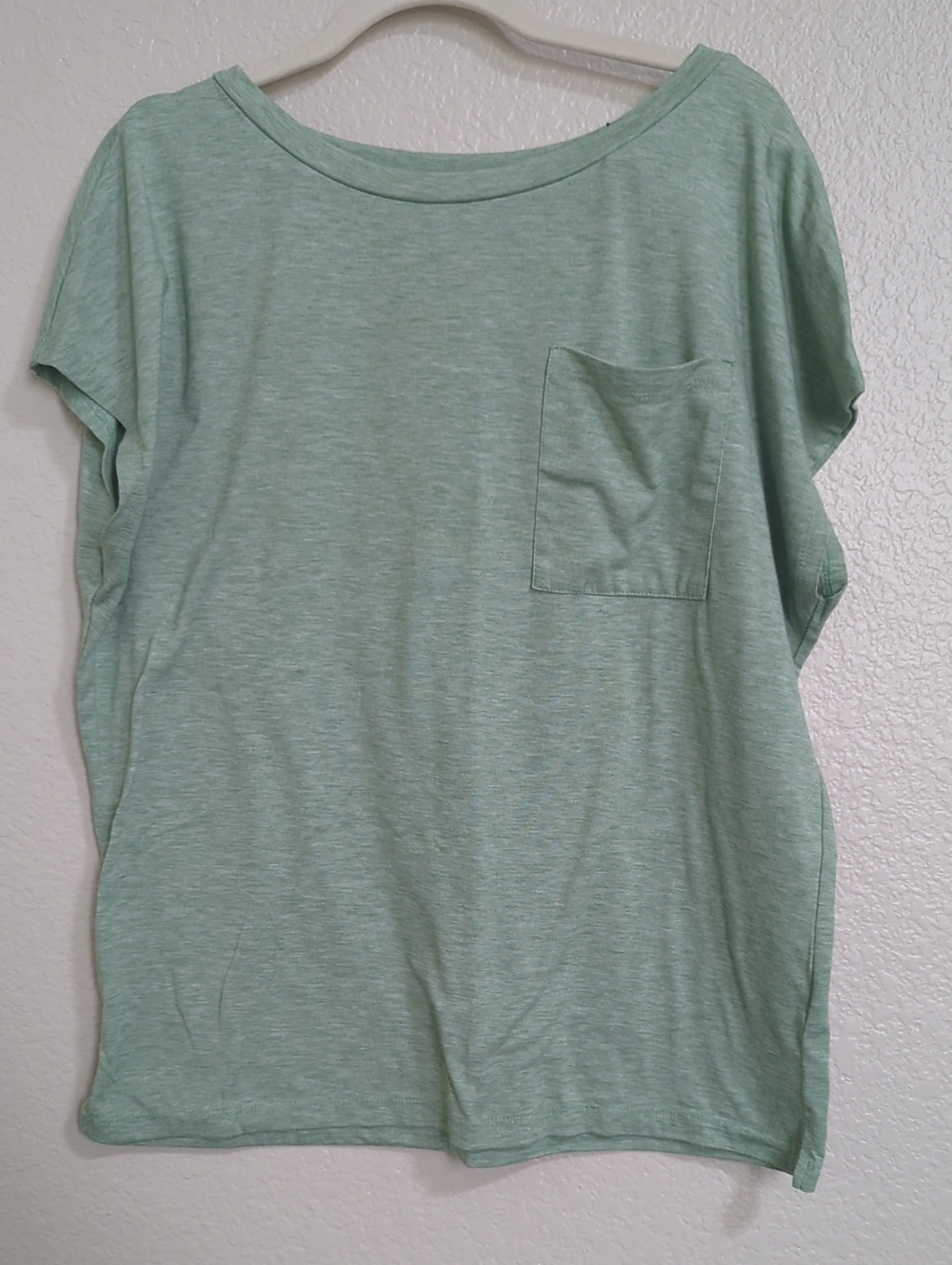Women's Pocket Tee in Mint Green - Relaxed Short Sleeve